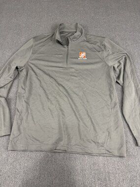 The Home Depot Mens Gray 1/4 Zip Pullover Long Sleeve Shirt L